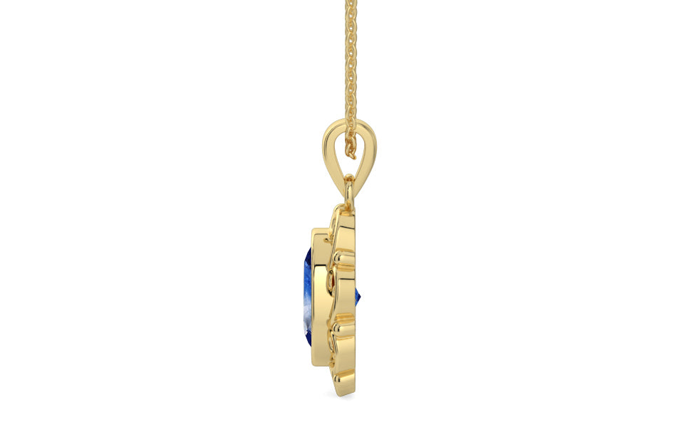 Ashtadhatu Ceylon Blue Sapphire Pendant Limited Quality (P5)