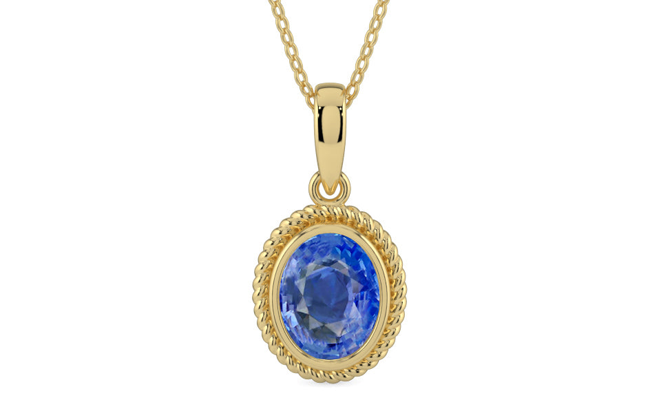 Ashtadhatu Ceylon Blue Sapphire Pendant Limited Quality (P7)