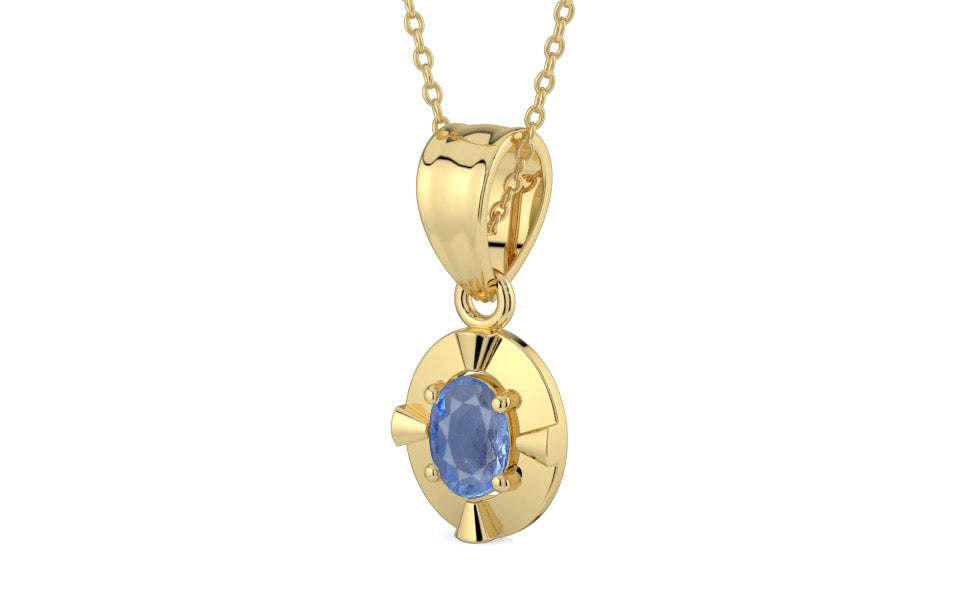 Ashtadhatu Ceylon Blue Sapphire Pendant Prime Quality (P11)