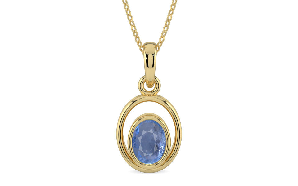 Ashtadhatu Ceylon Blue Sapphire Pendant Prime Quality (P12)