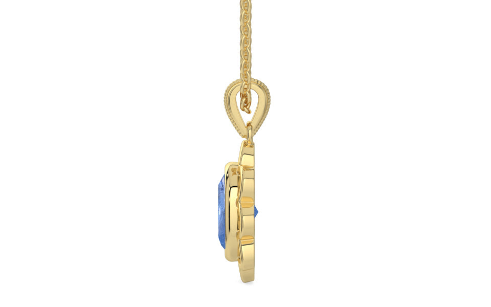 Ashtadhatu Ceylon Blue Sapphire Pendant Prime Quality (P3)