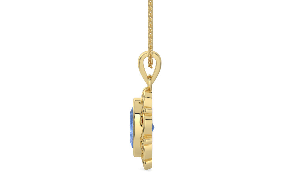 Ashtadhatu Ceylon Blue Sapphire Pendant Prime Quality (P5)