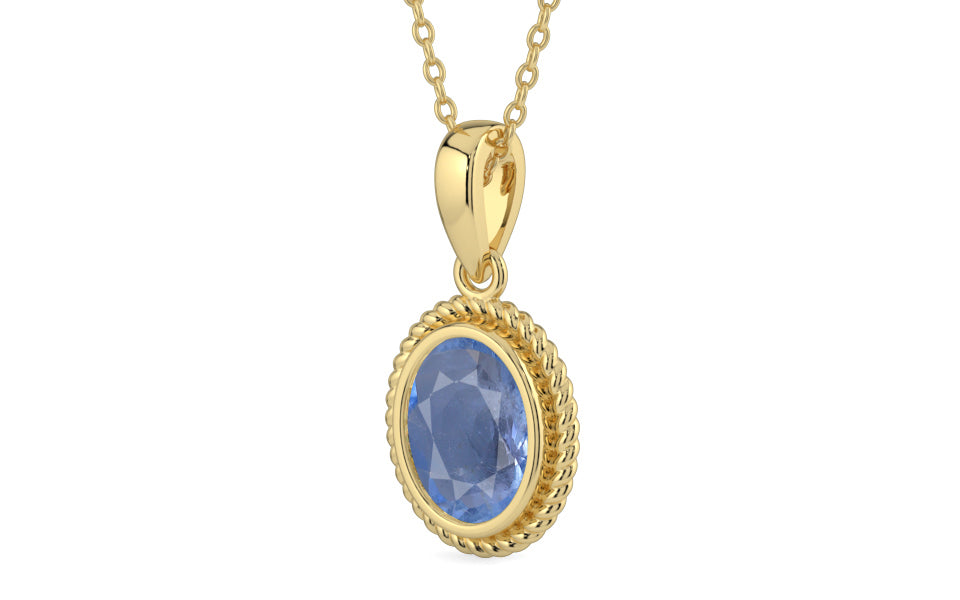 Ashtadhatu Ceylon Blue Sapphire Pendant Prime Quality (P7)