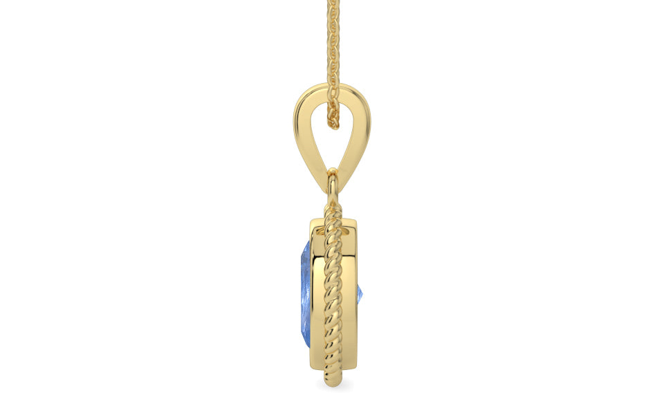 Ashtadhatu Ceylon Blue Sapphire Pendant Prime Quality (P7)
