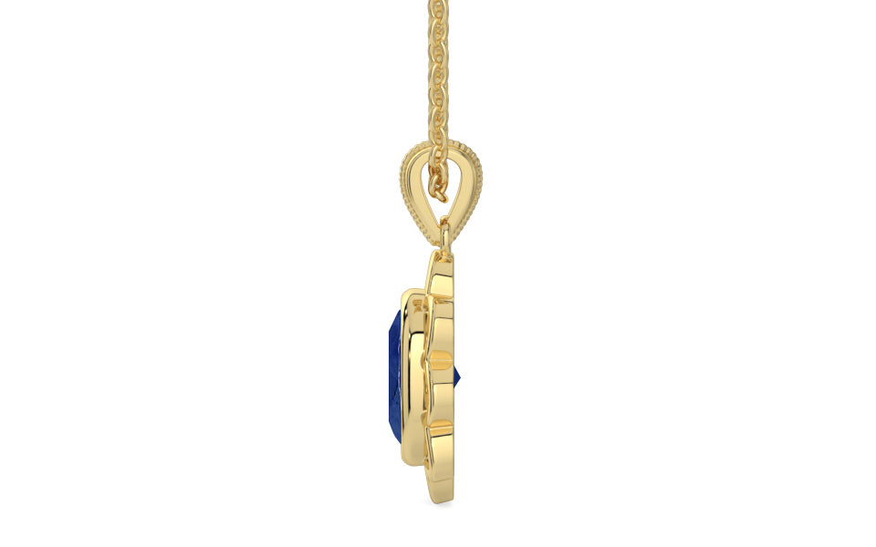 Ashtadhatu Ceylon Blue Sapphire Pendant Rare Quality (P3)