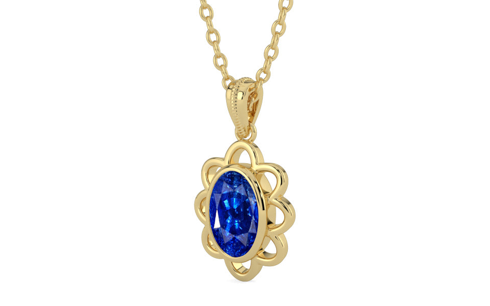 Ashtadhatu Ceylon Blue Sapphire Pendant Rare Quality (P3)