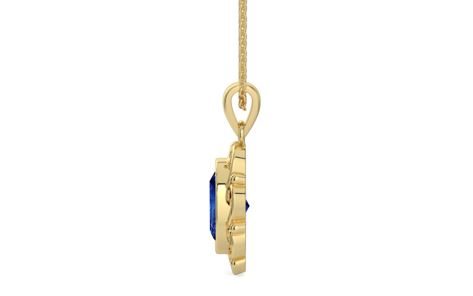 Ashtadhatu Ceylon Blue Sapphire Pendant Rare Quality (P5)