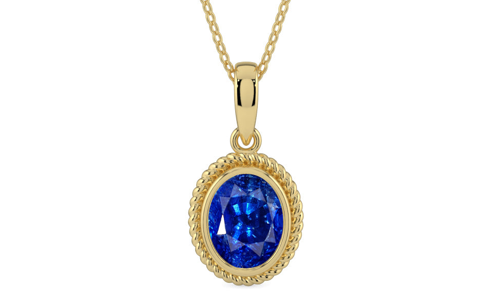Ashtadhatu Ceylon Blue Sapphire Pendant Rare Quality (P7)