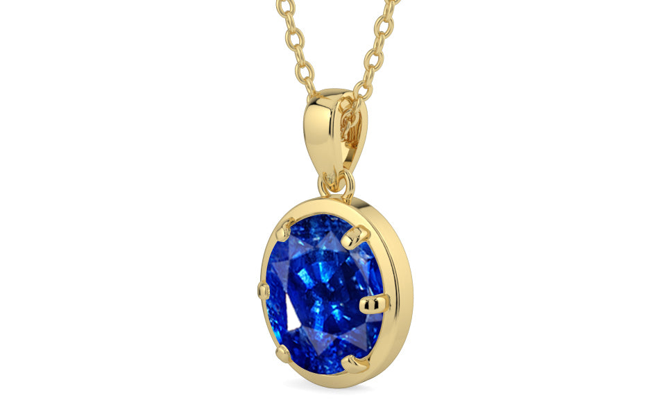 Ashtadhatu Ceylon Blue Sapphire Pendant Rare Quality (P8)