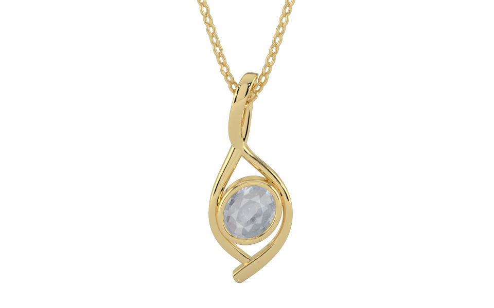 Ashtadhatu Ceylon White Sapphire Pendant Fine Quality (P1)
