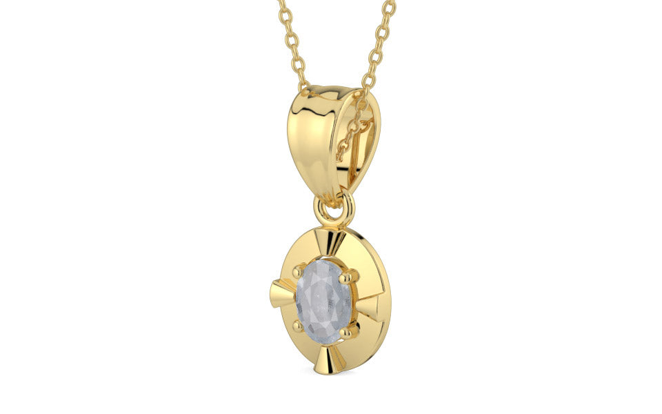 Ashtadhatu Ceylon White Sapphire Pendant Fine Quality (P11)