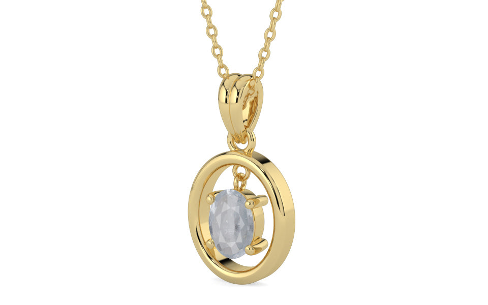 Ashtadhatu Ceylon White Sapphire Pendant Fine Quality (P2)