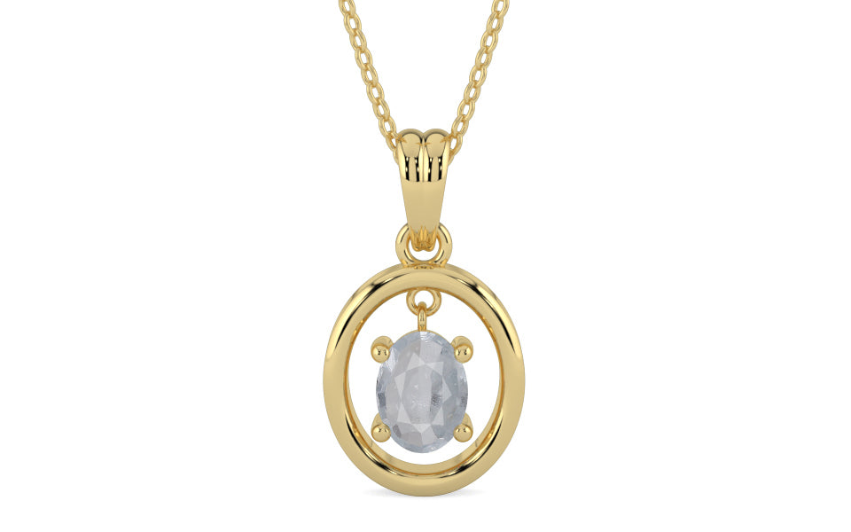 Ashtadhatu Ceylon White Sapphire Pendant Fine Quality (P2)