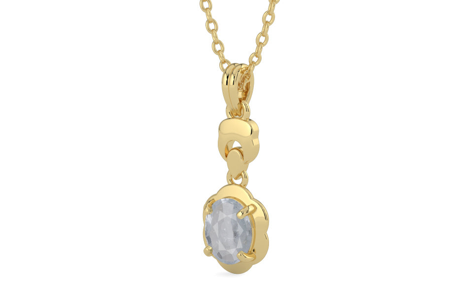 Ashtadhatu Ceylon White Sapphire Pendant Fine Quality (P6)