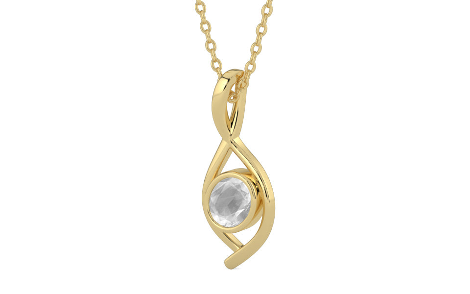 Ashtadhatu Ceylon White Sapphire Pendant Limited Quality (P1)