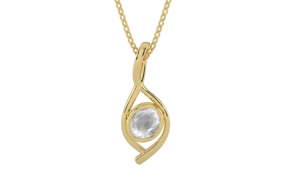 Ashtadhatu Ceylon White Sapphire Pendant Limited Quality (P1)