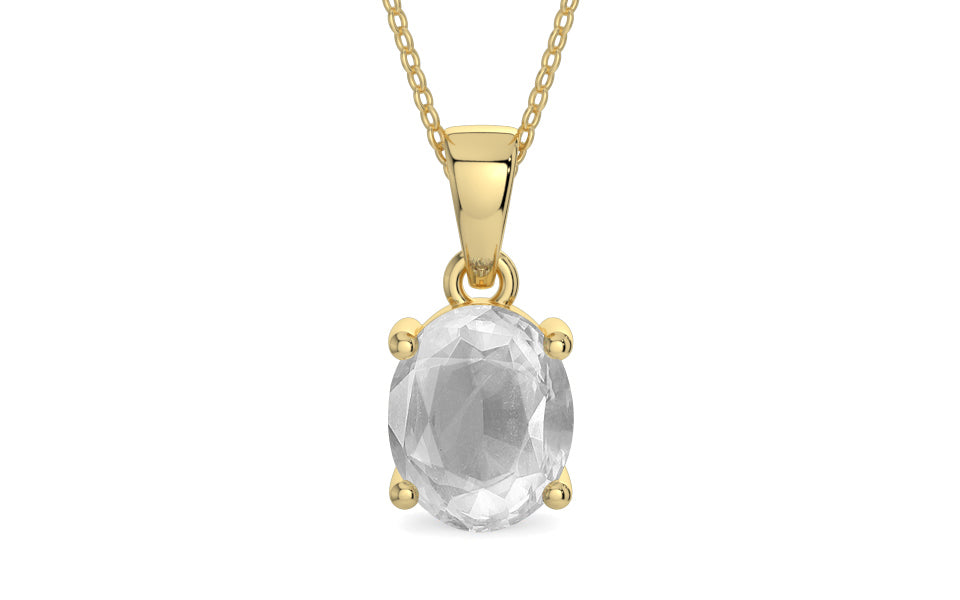 Ashtadhatu Ceylon White Sapphire Pendant Limited Quality (P10)
