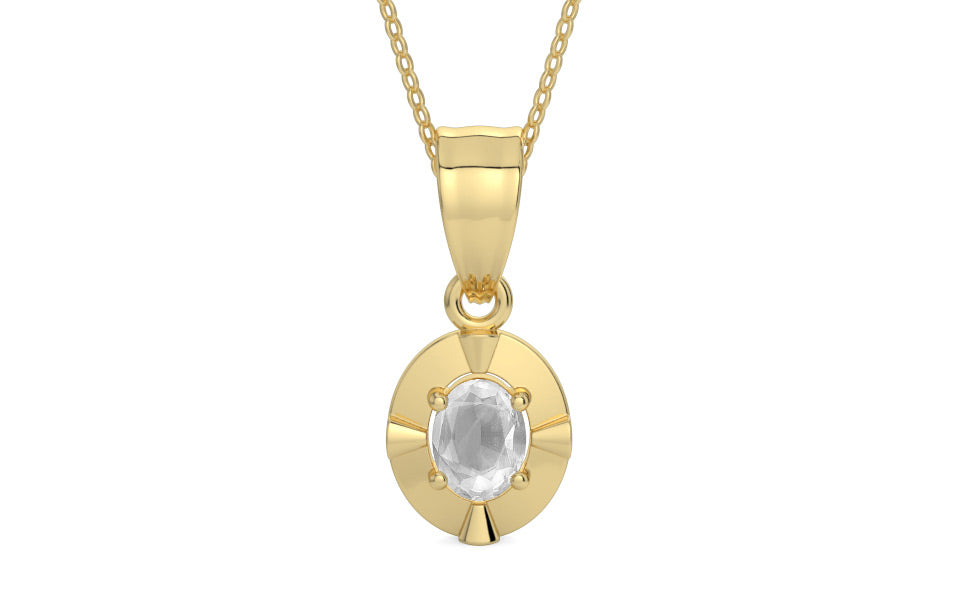 Ashtadhatu Ceylon White Sapphire Pendant Limited Quality (P11)