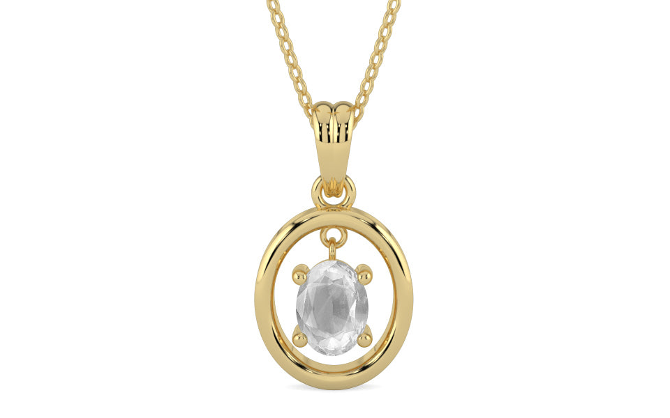 Ashtadhatu Ceylon White Sapphire Pendant Limited Quality (P2)