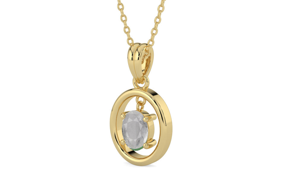 Ashtadhatu Ceylon White Sapphire Pendant Prime Quality (P2)