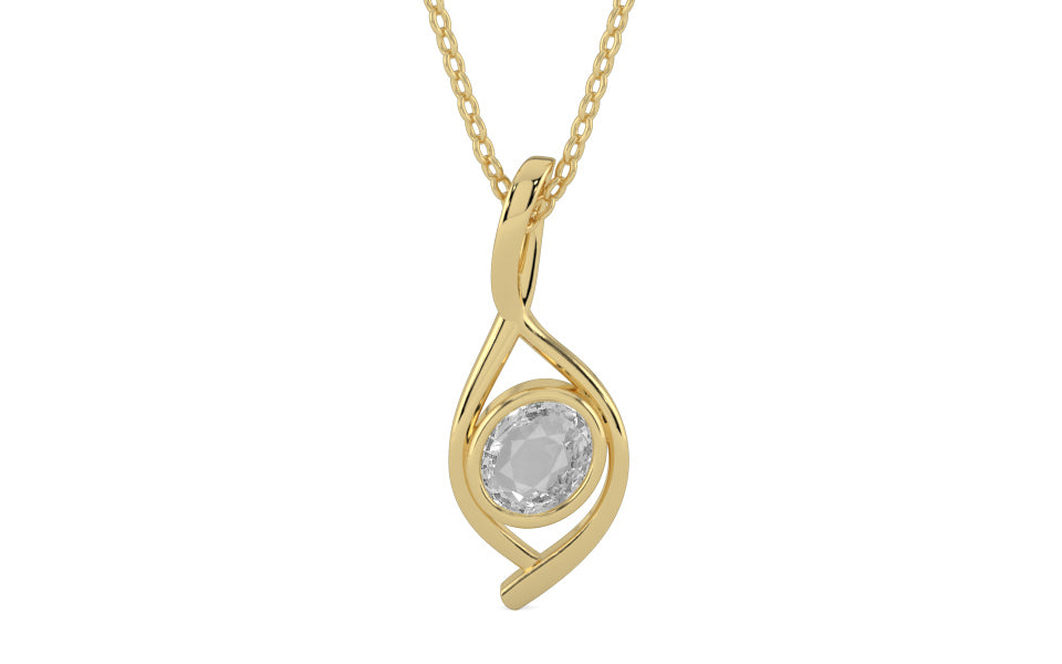 Ashtadhatu Ceylon White Sapphire Pendant Rare Quality (P1)
