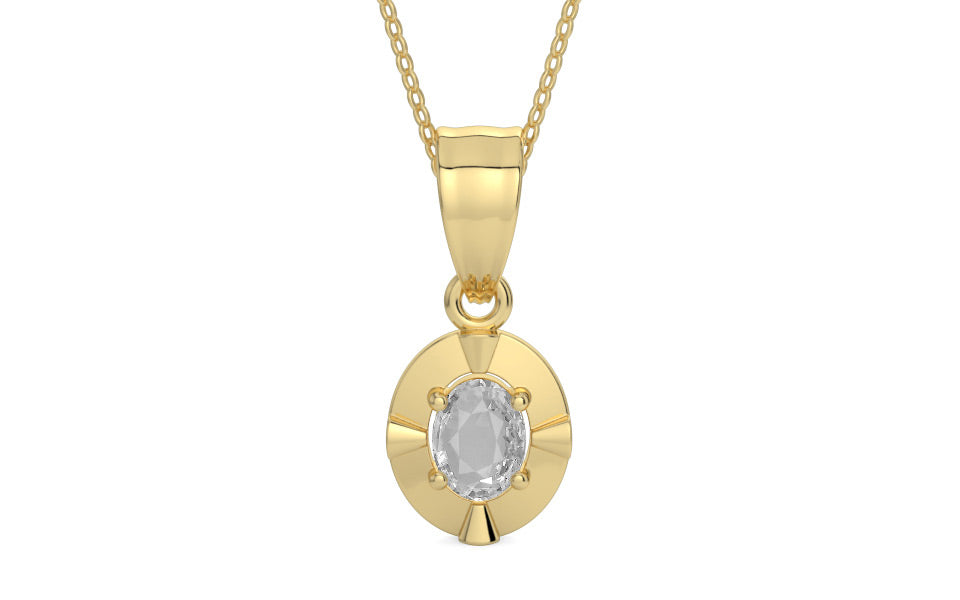 Ashtadhatu Ceylon White Sapphire Pendant Rare Quality (P11)