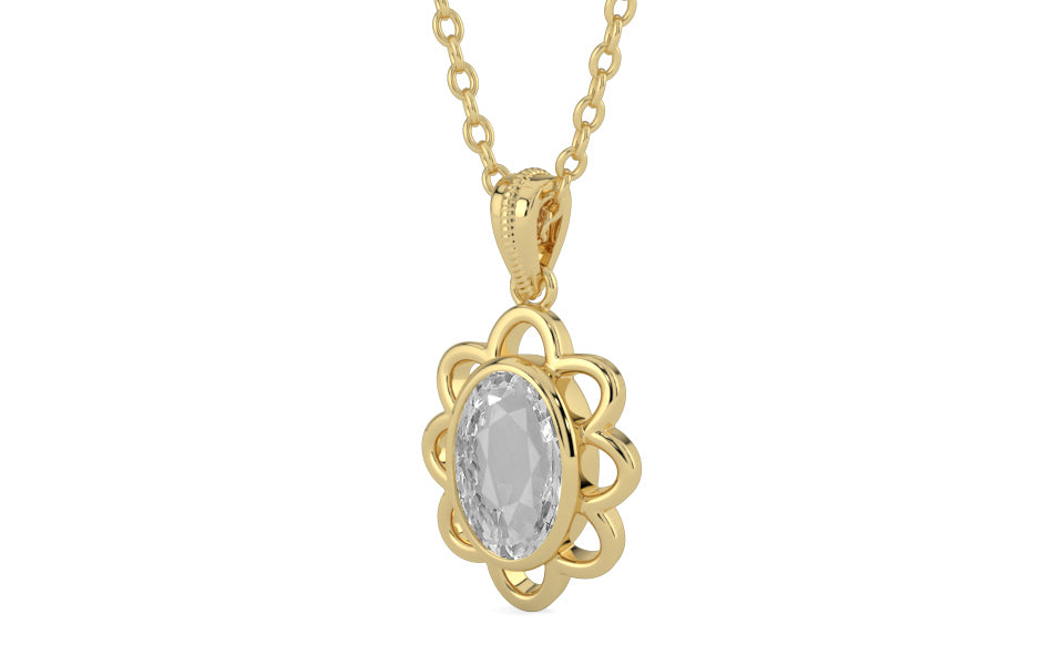 Ashtadhatu Ceylon White Sapphire Pendant Rare Quality (P3)
