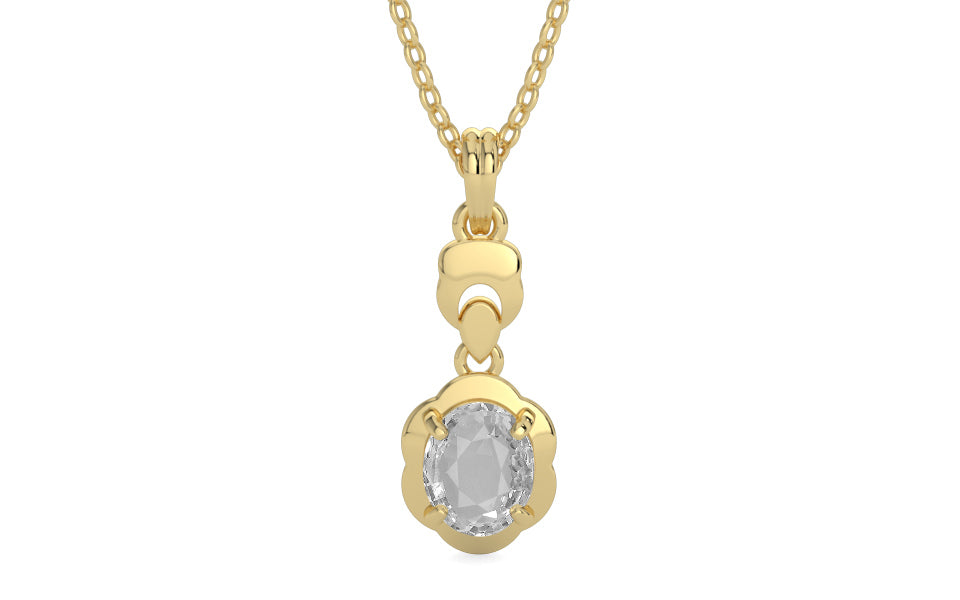 Ashtadhatu Ceylon White Sapphire Pendant Rare Quality (P6)