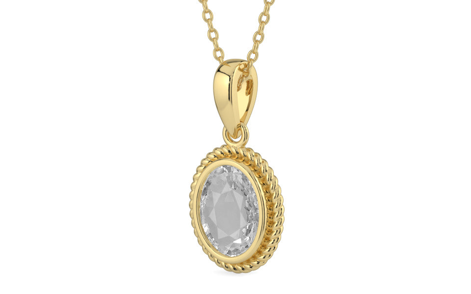 Ashtadhatu Ceylon White Sapphire Pendant Rare Quality (P7)