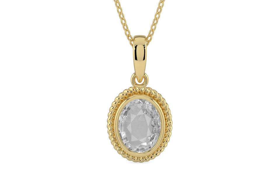 Ashtadhatu Ceylon White Sapphire Pendant Rare Quality (P7)