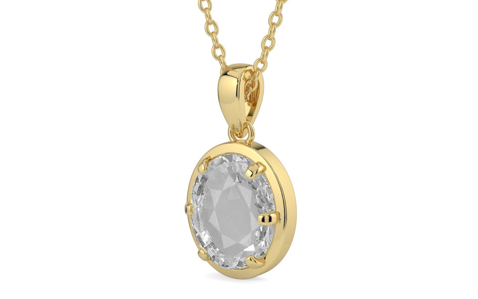 Ashtadhatu Ceylon White Sapphire Pendant Rare Quality (P8)