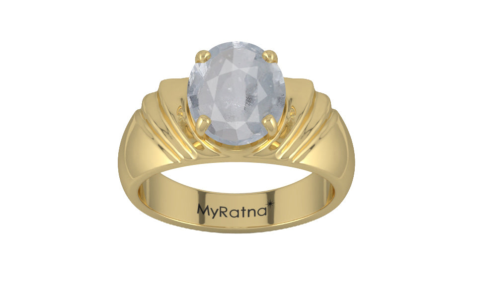 Ashtadhatu Ceylon White Sapphire Ring Fine Quality (R4)