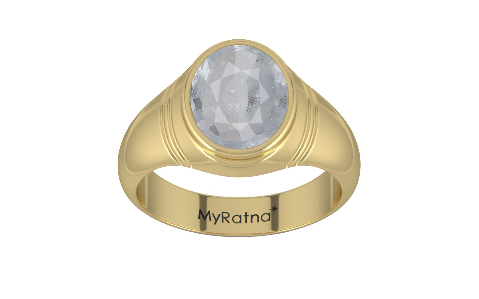 Ashtadhatu Ceylon White Sapphire Ring Fine Quality (R7)
