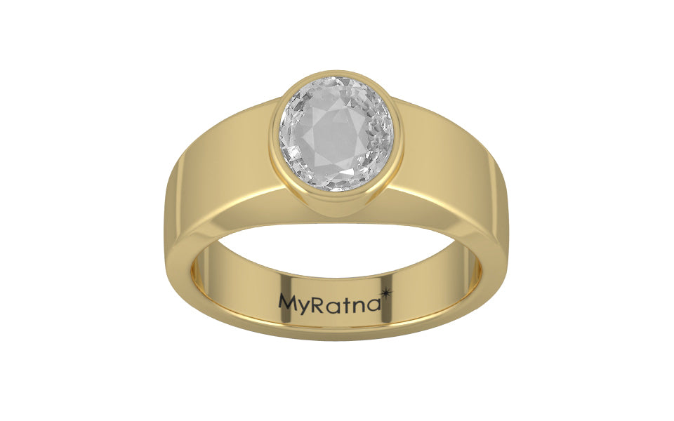 Ashtadhatu Ceylon White Sapphire Ring Rare Quality (R10)