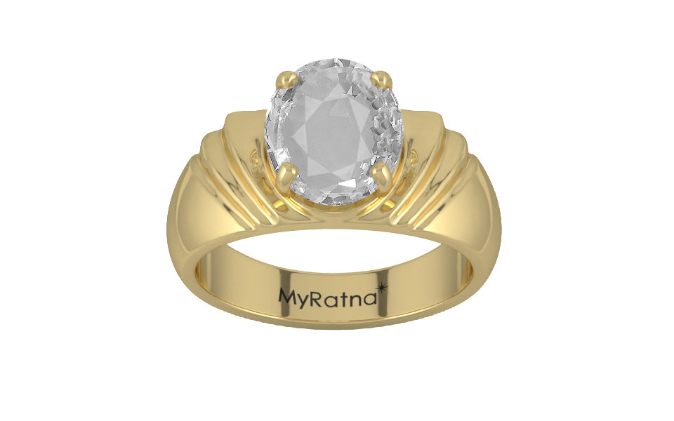 Ashtadhatu Ceylon White Sapphire Ring Rare Quality (R4)