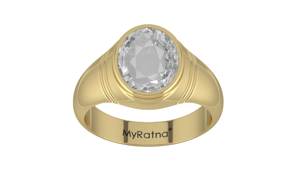 Ashtadhatu Ceylon White Sapphire Ring Rare Quality (R7)