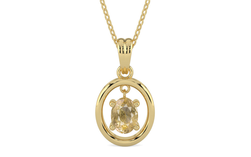 Ashtadhatu Ceylon Yellow Sapphire Pendant Fine Quality (P2)