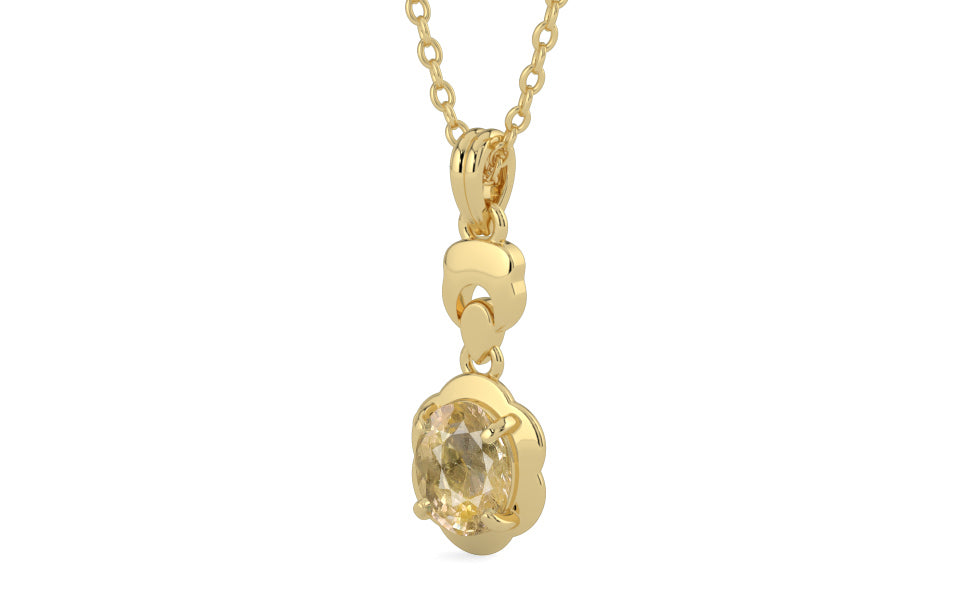 Ashtadhatu Ceylon Yellow Sapphire Pendant Fine Quality (P6)