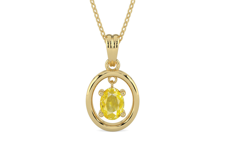 Ashtadhatu Ceylon Yellow Sapphire Pendant Limited Quality (P2)