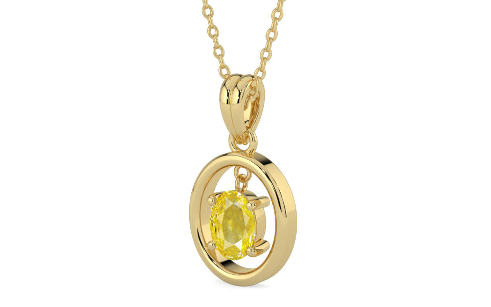 Ashtadhatu Ceylon Yellow Sapphire Pendant Limited Quality (P2)