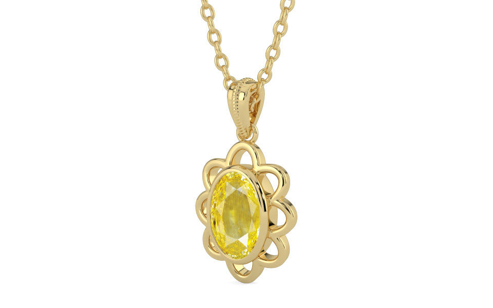 Ashtadhatu Ceylon Yellow Sapphire Pendant Limited Quality (P3)