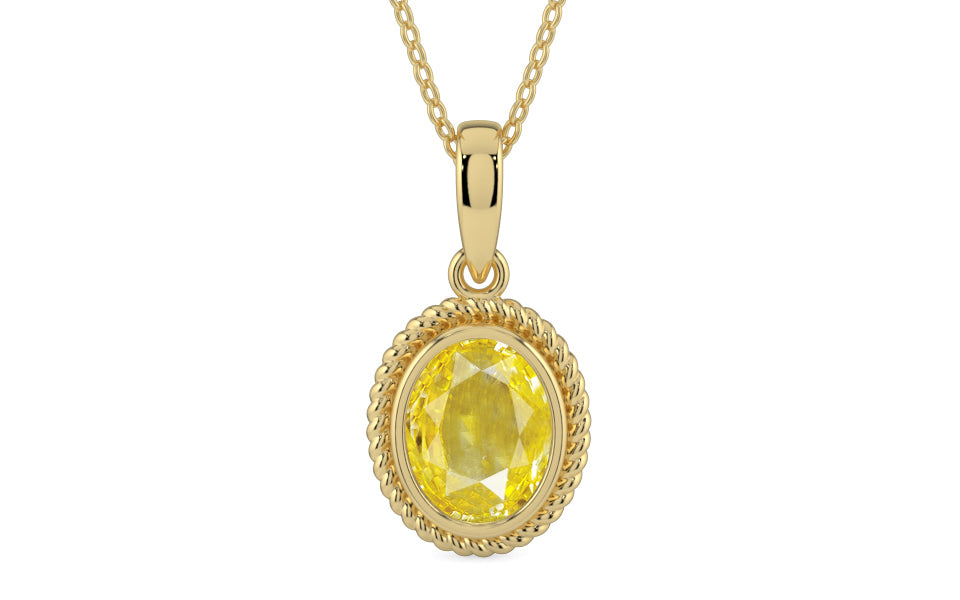 Ashtadhatu Ceylon Yellow Sapphire Pendant Limited Quality (P7)