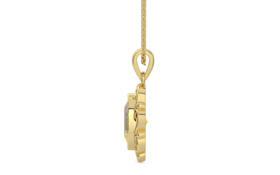 Ashtadhatu Ceylon Yellow Sapphire Pendant Prime Quality (P5)