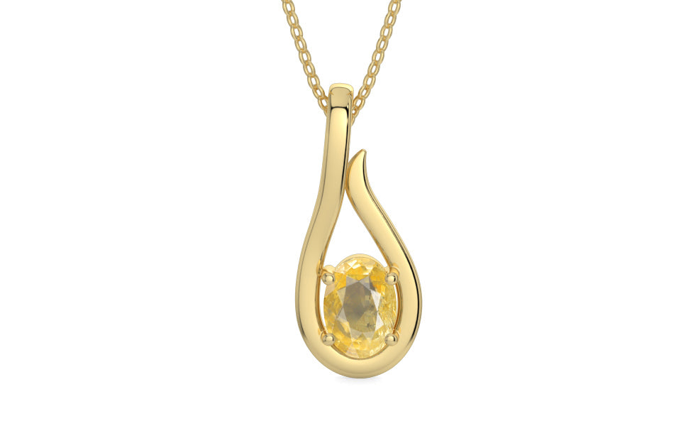 Ashtadhatu Ceylon Yellow Sapphire Pendant Prime Quality (P9)