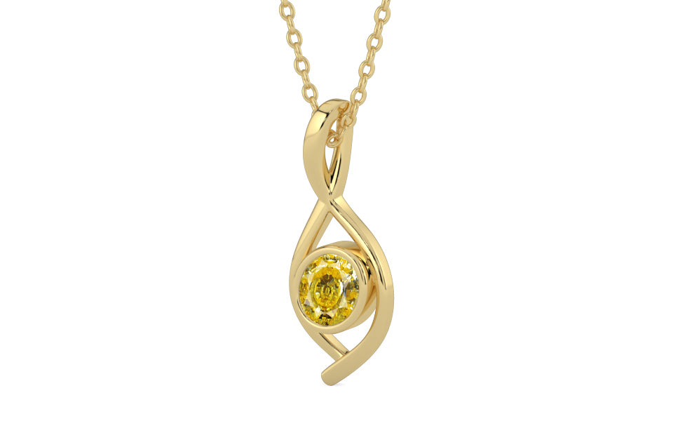 Ashtadhatu Ceylon Yellow Sapphire Pendant Rare Quality (P1)
