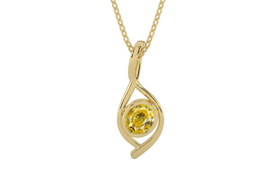 Ashtadhatu Ceylon Yellow Sapphire Pendant Rare Quality (P1)