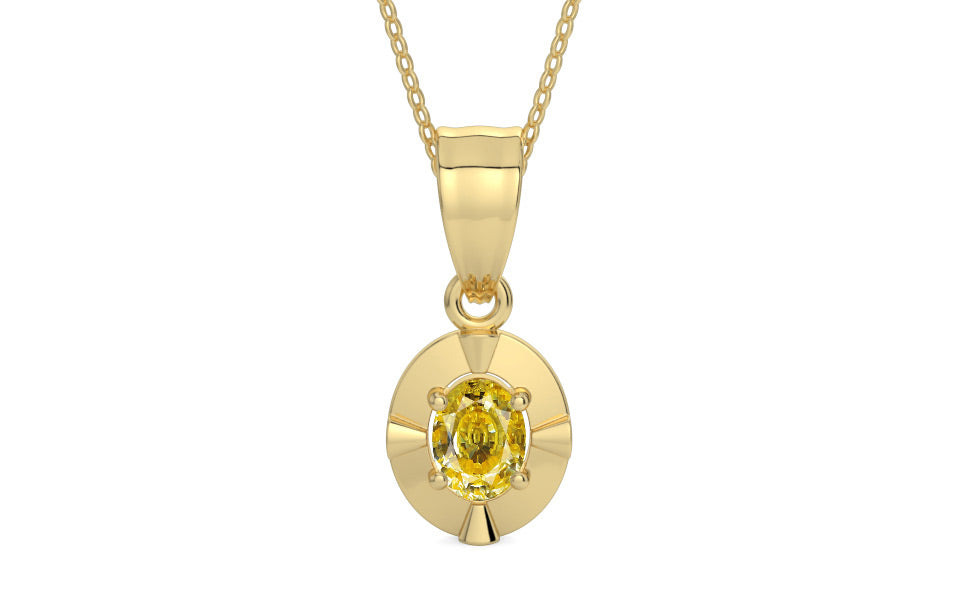 Ashtadhatu Ceylon Yellow Sapphire Pendant Rare Quality (P11)