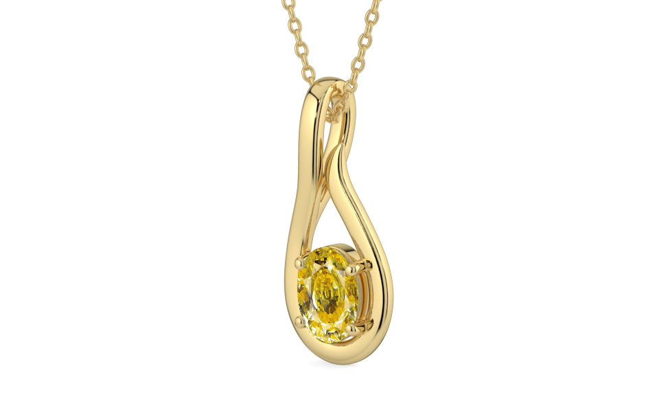 Ashtadhatu Ceylon Yellow Sapphire Pendant Rare Quality (P9)