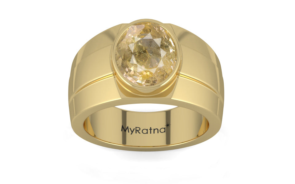 Ashtadhatu Ceylon Yellow Sapphire Ring Fine Quality (R1)