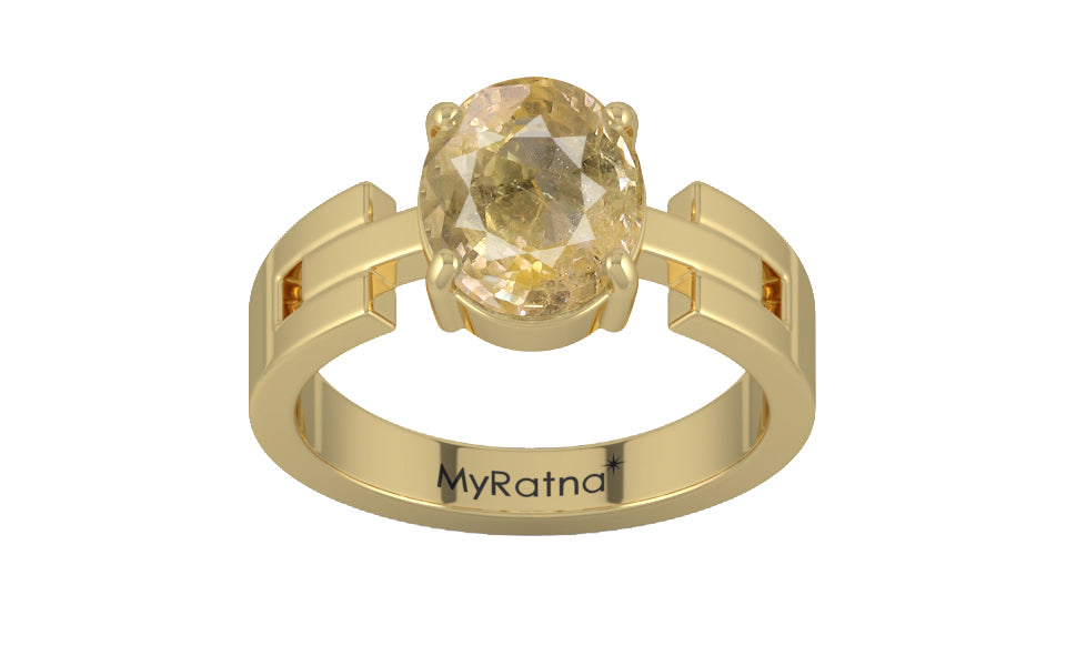 Ashtadhatu Ceylon Yellow Sapphire Ring Fine Quality (R8)